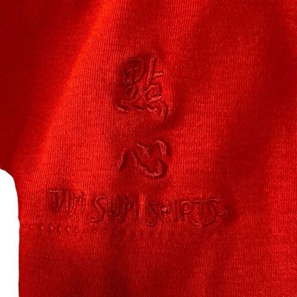 Vintage Single Stitch Dim Sum Shirts Red Embroidered Hong Kong T-Shirt Medium - Picture 8 of 12